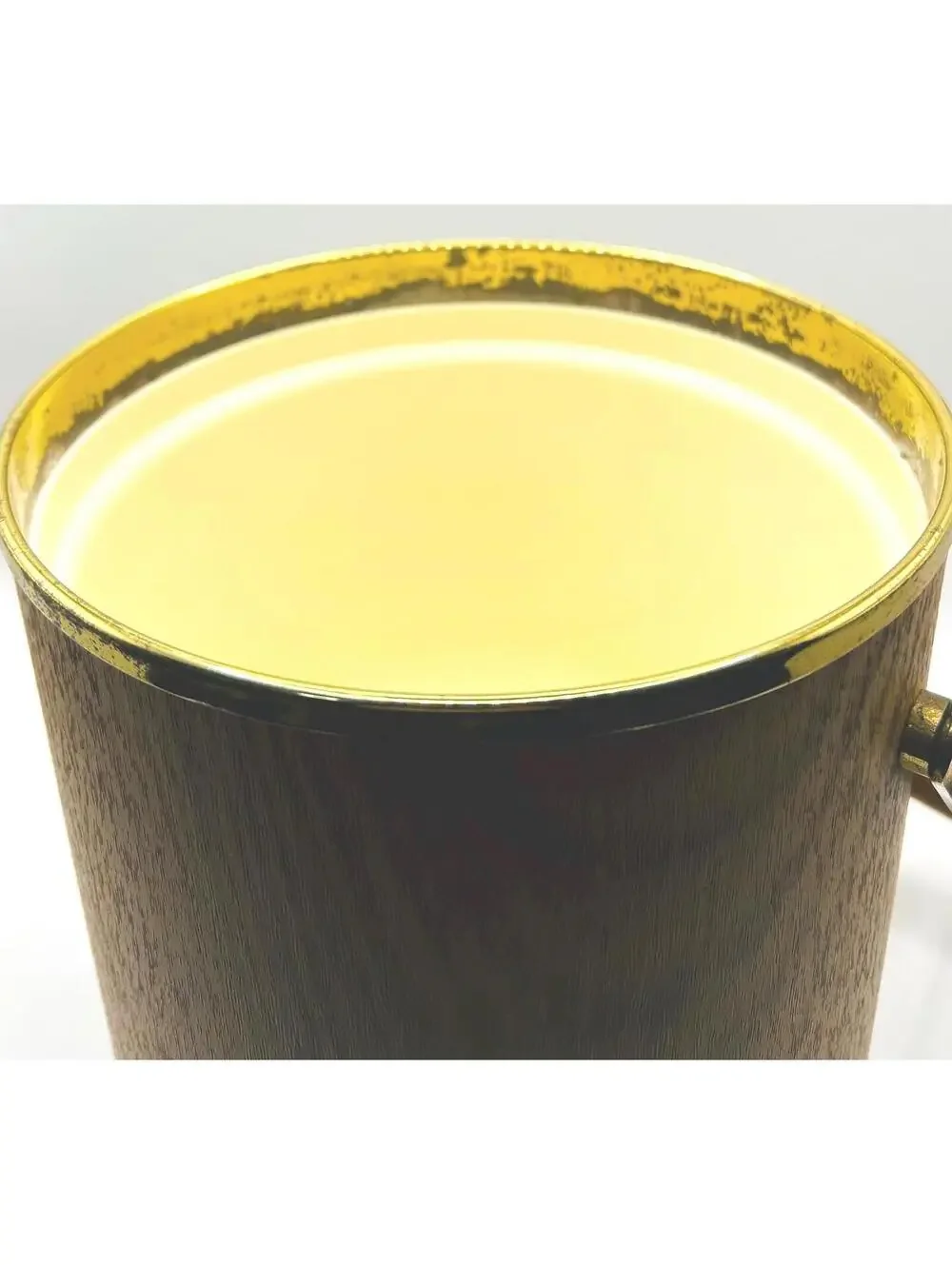 Retro Wood and Gold Insulated Ice Bucket